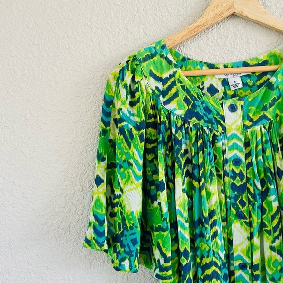 Go Softly Vibrant Green Button From Patio House Dress - Picture 7 of 15